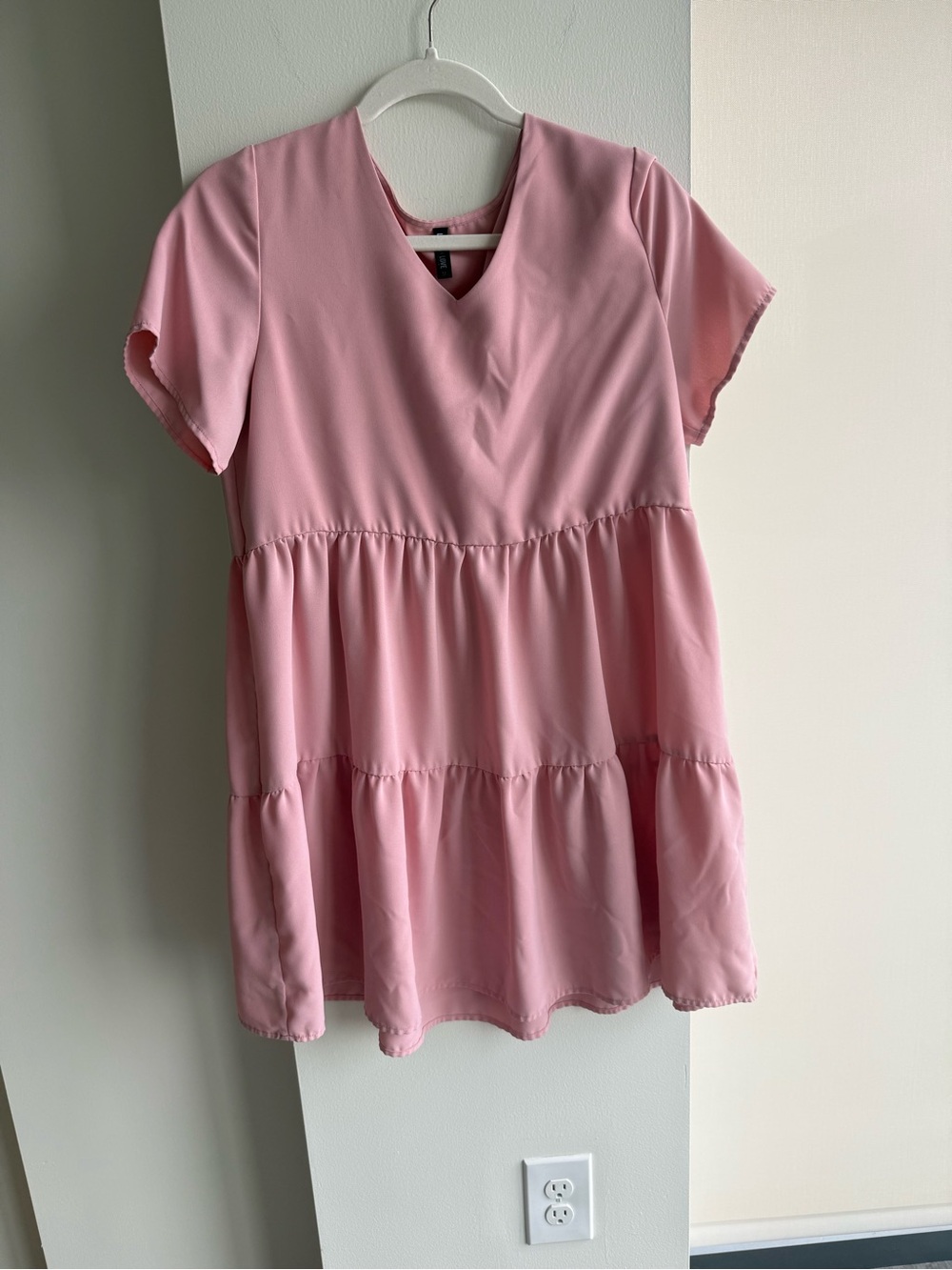 Everyday Pink Tiered Mini Dress